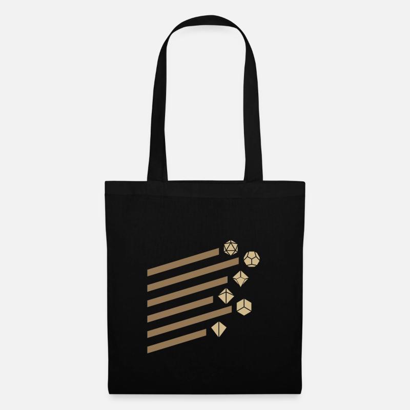 Brown Polyhedral Dice Set Tabletop RPG Retro - Tote Bag - black