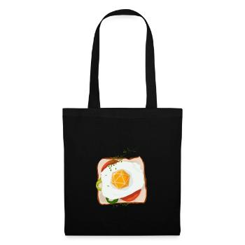 Polyhedral D20 Dice Egg Sandwich Tabletop RPG - Tote Bag - black - Front