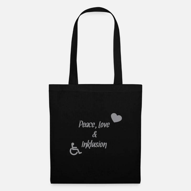 Peace, Love & Inklusion - Stoffbeutel - Schwarz