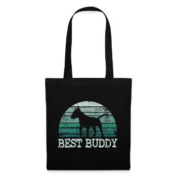 Cadeau d'amant de chien Bull Terrier Vintage - Sac en tissu - noir - Devant