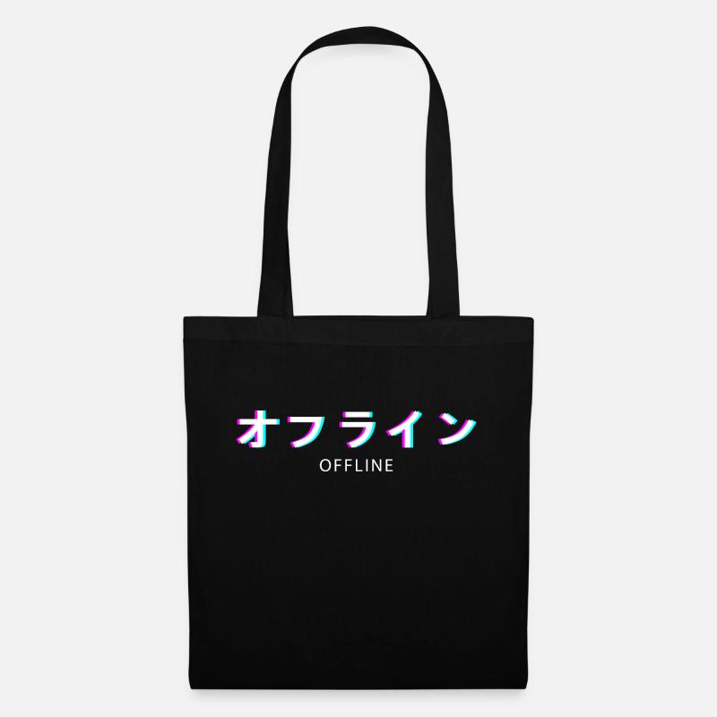 Offline Vaporwave Japan - Stoffbeutel - Schwarz
