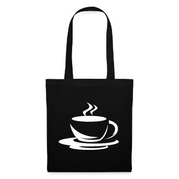 coffee cafe kaffee symbol Illustration tasse - Stoffbeutel - Schwarz - Vorne