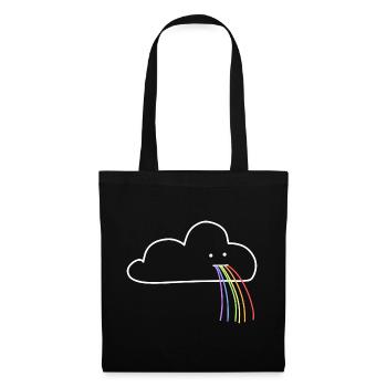 Nuage doux drôle coloré pastel lumineux - Sac en tissu - noir - Devant