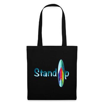 Lettrage de pagaie debout avec paddle board - Sac en tissu - noir - Devant