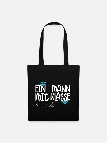 Ein Mann mit Klasse - (weiß) - Stoffbeutel - Schwarz