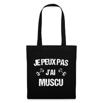 Je peux pas j ai muscu - Sac en tissu - noir - Devant