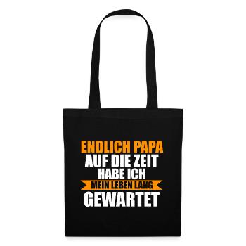 Vater Papi Papa - Stoffbeutel - Schwarz - Vorne