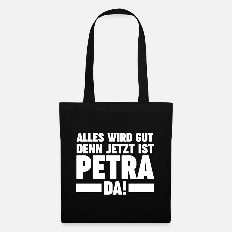 Name Petra - Stoffbeutel - Schwarz