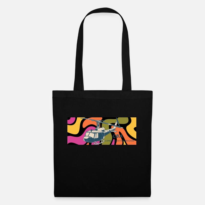 Helicopter vintage gift - Tote Bag - black