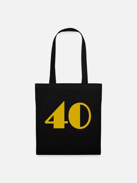 40. 40 JAHRE. 40-jähriges Jubiläum. GEBURTSTAG 40 JAHRE. - Stoffbeutel - Schwarz