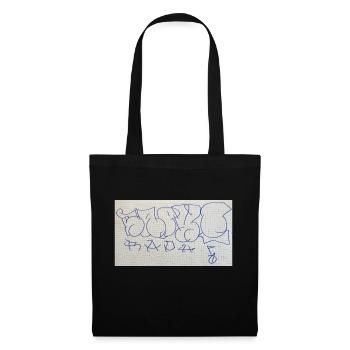 Geburtstagsgeschenk für Raphi (Graffiti Throw Up) - Stoffbeutel - Schwarz - Vorne