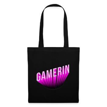 Gamerin 3D NEON PINK - Stoffbeutel - Schwarz - Vorne