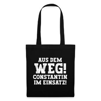 Constantin Lustiger Spruch Vorname Name Constantin - Stoffbeutel - Schwarz - Vorne