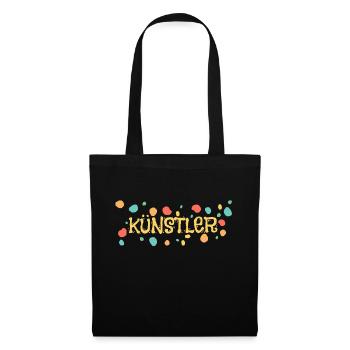 Kleckse Farbkleckse Künstler Kunst - Stoffbeutel - Schwarz - Vorne