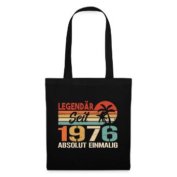 Original 1976 Jahrgang Vintage Geburtstag 1976 - Stoffbeutel - Schwarz - Vorne