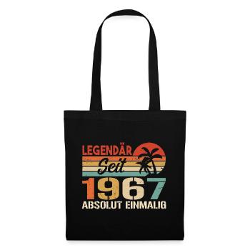 Original 1967 Jahrgang Vintage Geburtstag 1967 - Stoffbeutel - Schwarz - Vorne