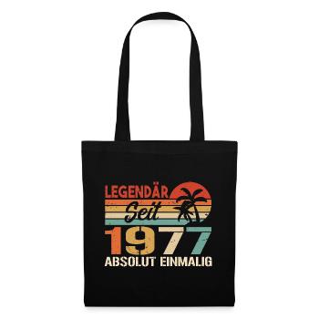 Original 1977 Jahrgang Vintage Geburtstag 1977 - Stoffbeutel - Schwarz - Vorne