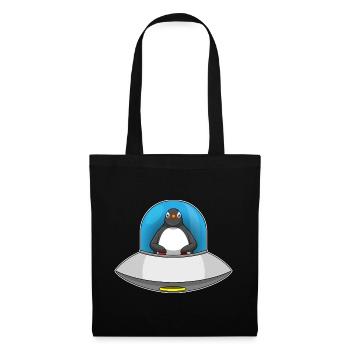 Penguin Spaceship Space - Sac en tissu - noir - Devant
