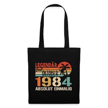 Legenden werden im Oktober 1984 geboren - 1984 - Stoffbeutel - Schwarz - Vorne