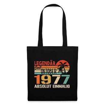 Legenden werden im Oktober 1977 geboren - 1977 - Stoffbeutel - Schwarz - Vorne