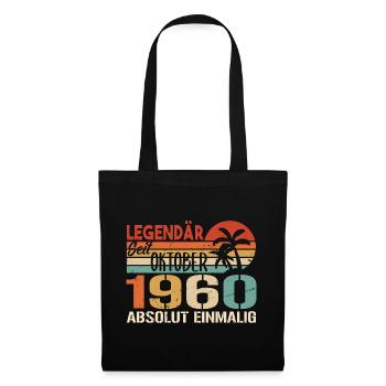 Legenden werden im Oktober 1960 geboren - 1960 - Stoffbeutel - Schwarz - Vorne