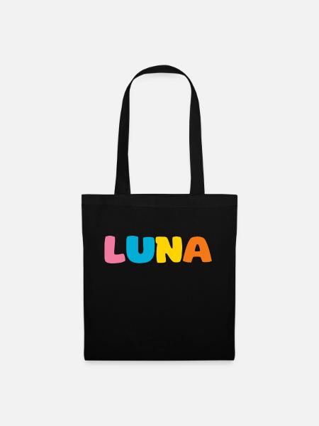 Name - Luna - Stoffbeutel - Schwarz