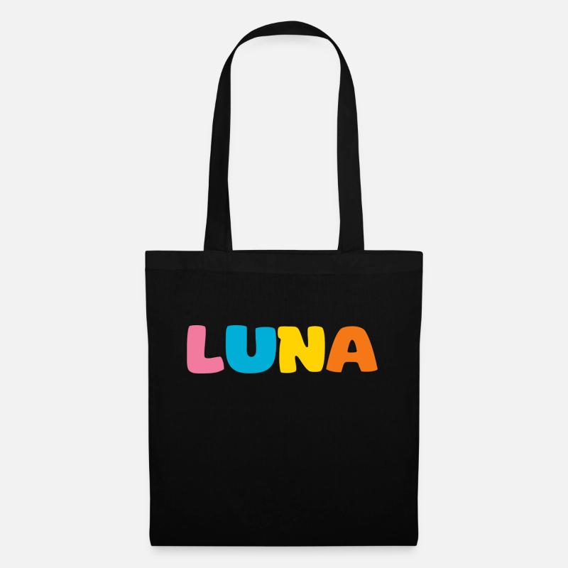 Name - Luna - Stoffbeutel - Schwarz