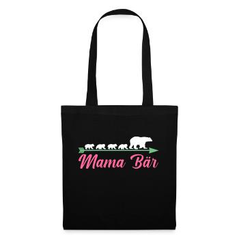 Mutter Mama Bär - Stoffbeutel - Schwarz - Vorne