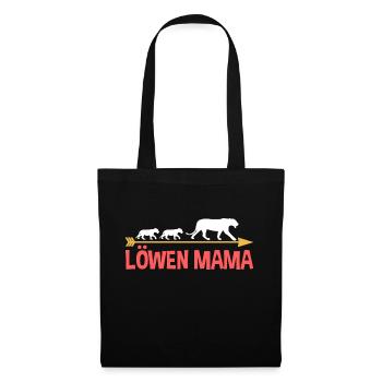 Mutter Löwen Mama - Stoffbeutel - Schwarz - Vorne