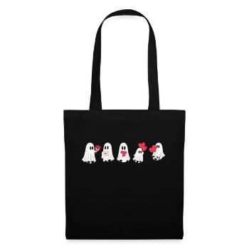 Geister der Liebe - Geschenk zum Valentinstag - Stoffbeutel - Schwarz - Vorne