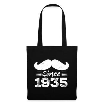89th Birthday Gift - Vintage 1935 Moustache - Tote Bag - black - Front