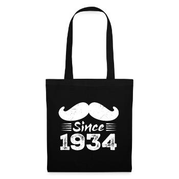 Cadeau 90e Anniversaire - Vintage 1934 Moustache - Sac en tissu - noir - Devant