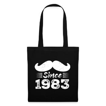 Geschenk zum 41. Geburtstag - Vintage 1983 Schnurrbart - Stoffbeutel - Schwarz - Vorne