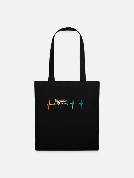 Battement de cœur ramadan kareeme - Sac en tissu - noir