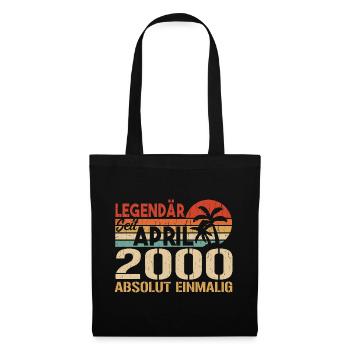 Né En Avril 2000 Drôle D’anniversaire Rétro - Sac en tissu - noir - Devant