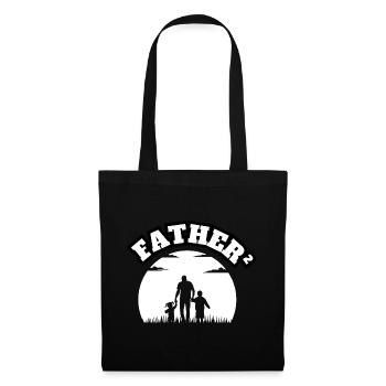 Father² 2 Kids Boy And Girl White - Stoffbeutel - Schwarz - Vorne