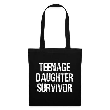 Teenage Daughter Survivor Funny Vintage - Tote Bag - black - Front