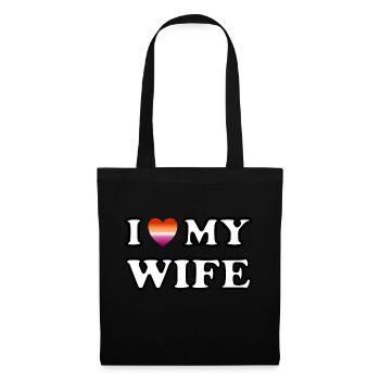 I love my wife lesbian couple - Tote Bag - black - Front