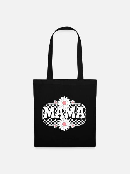 Retro Mama Flower Aesthetic Mother's Day Gift - Stoffbeutel - Schwarz