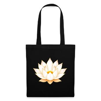 Fleur de lotus blanc - Design floral d’été - Sac en tissu - noir - Devant