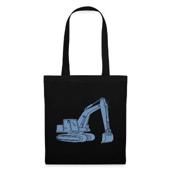 Bagger Silhouette Baugeräteführer Tiefbau - Stoffbeutel - Schwarz - Vorne