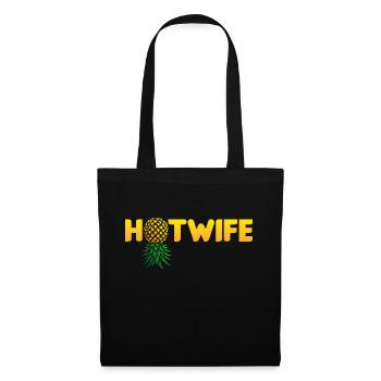 Hotwife Auf dem Kopf Stehende Ananas Swinger Heiße Ehefrau - Stoffbeutel - Schwarz - Vorne