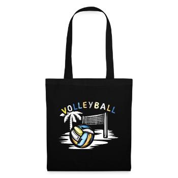 Volley-ball sur la plage - Symbole des équipes de beach-volley - Sac en tissu - noir - Devant