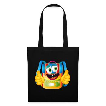 Cartable de dessin animé amusant avec pouces vers le haut - Sac en tissu - noir - Devant