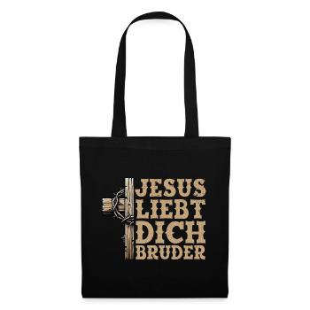 Jesus Liebt Dich Bibel Gott Christus Religious - Stoffbeutel - Schwarz - Vorne