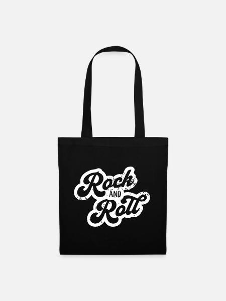 Rock'n'Roll Retro Typografie Design - Stoffbeutel - Schwarz
