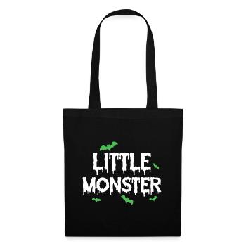 petit monstre - Sac en tissu - noir - Devant