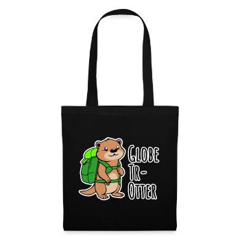 Ein kleiner Otter auf Weltreise - Globe Tr-Otter - Stoffbeutel - Schwarz - Vorne