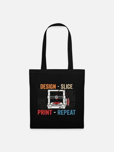 3D-Druck Evolution – Design Slice Print Repeat - Stoffbeutel - Schwarz