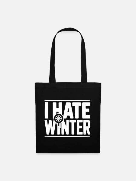 Ich hasse den Winter - Stoffbeutel - Schwarz